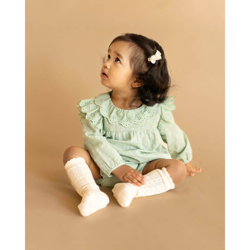 Onesie | Long Sleeve | Sage Fern Dobby