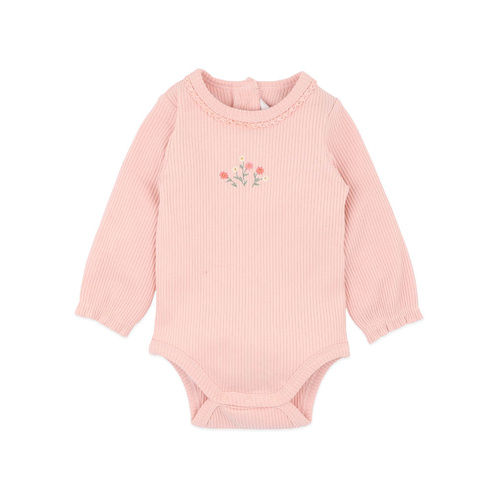 Bodysuit | Long Sleeve Rib | Dusty Rose Emmy