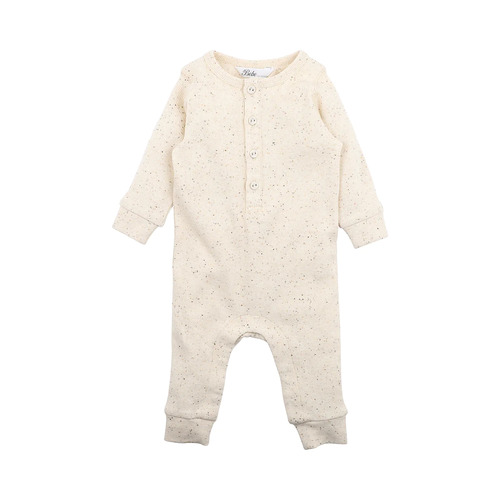 Speckle Rib Romper - Latte