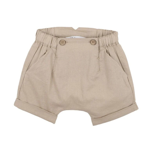 Linen Blend Shorts - Stone