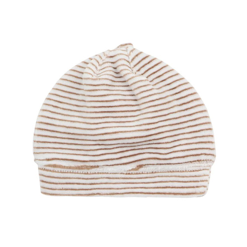 Velour Eli Stripe Beanie Hat - Mocha Stripe