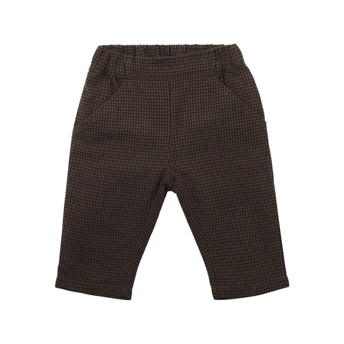 Liam Check Pull On Pants - Caramel/Navy