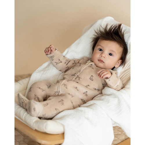 Onesie | Velour | Biscuit