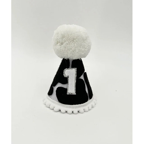 Party Hat - Cowprint Felt First Birthday