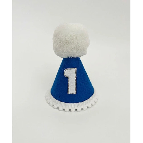 Party Hat - Dark Blue Felt First Birthday