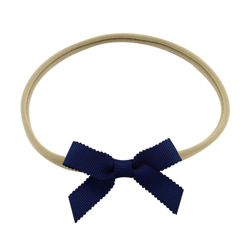Little Petite Bow Headband - Navy Blue