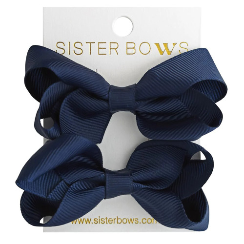 Pigtail Pair Clips - Navy Blue