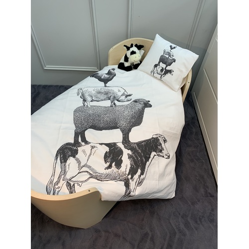 Farm Animals Cot Quilt Cover Set