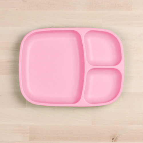 Re-Play Large Divided Tray Plate - Baby Pink