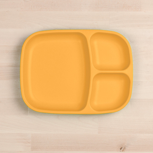 Re-Play Large Divided Tray Plate - Sunny Yellow
