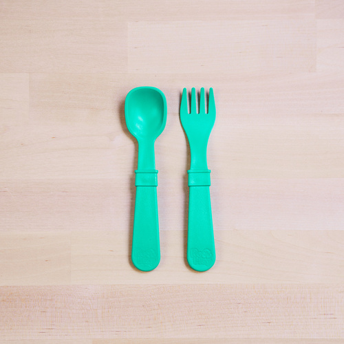 Re-Play Fork And Spoon Set - Aqua