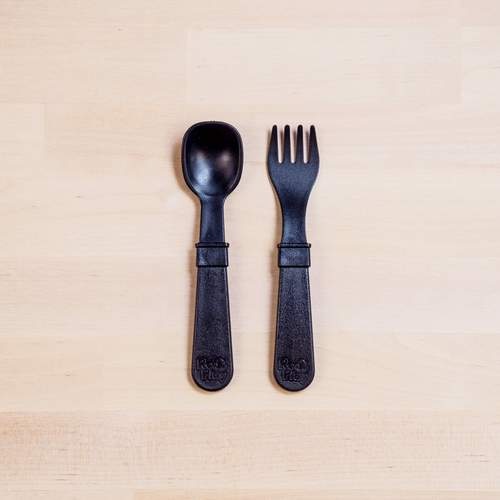 Re-Play Fork And Spoon Set - Black