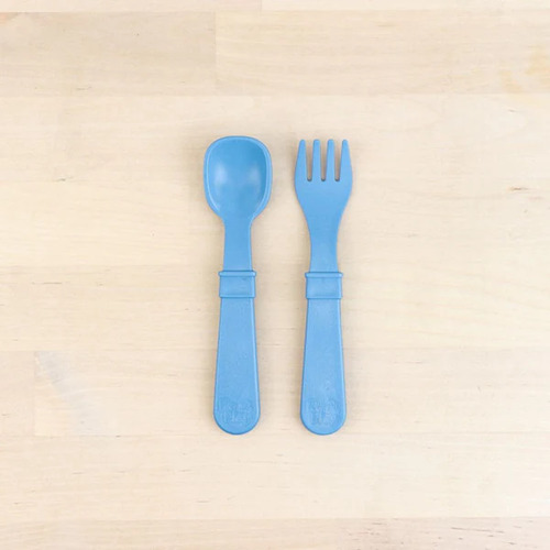 Re-Play Fork And Spoon Set - Denim