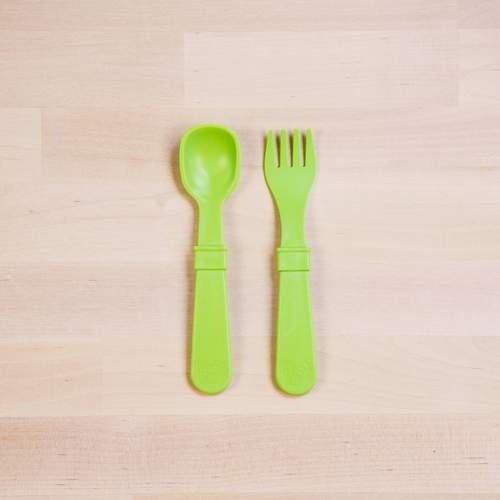 Re-Play Fork And Spoon Set - Lime Green
