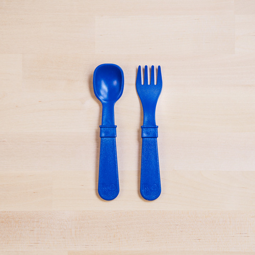 Re-Play Fork And Spoon Set - Navy