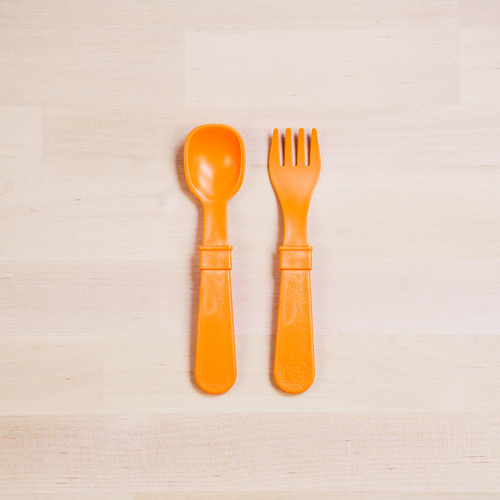 Re-Play Fork And Spoon Set - Orange