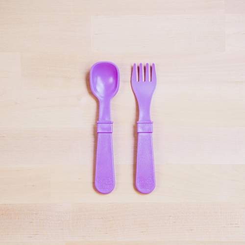 Re-Play Fork And Spoon Set - Purple