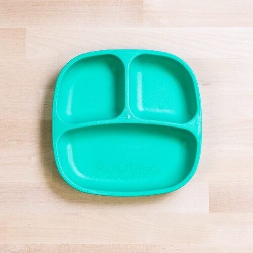 Re-Play Small Divided Plate - Aqua
