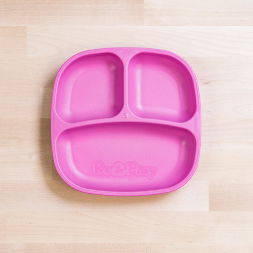 Re-Play Small Divided Plate - Bright Pink
