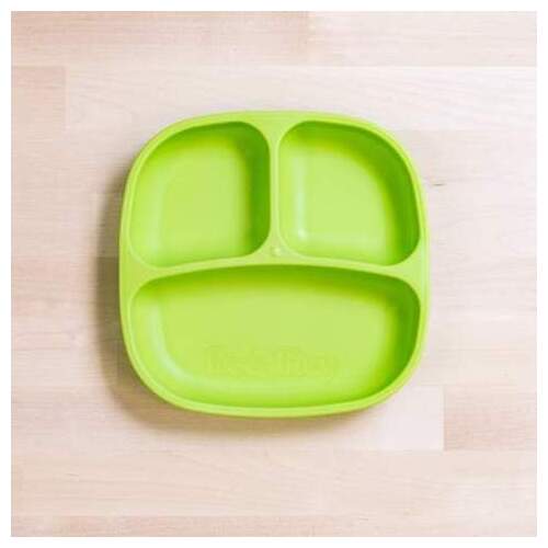 Re-Play Small Divided Plate Tray - Lime Green