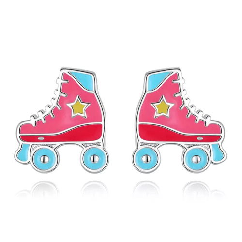 Sterling Silver Petite Roller Skate Stud Earrings