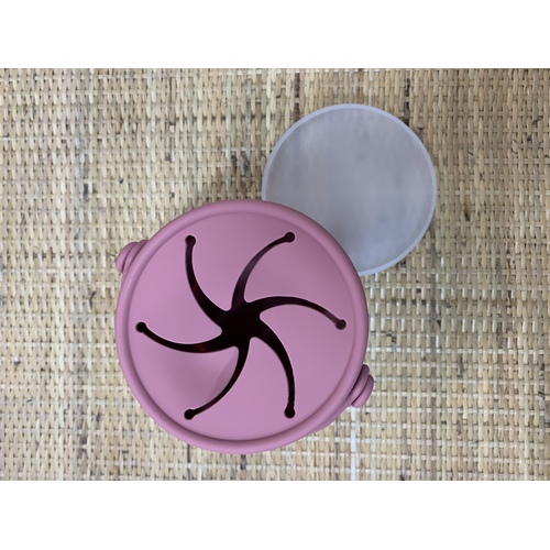 Silicone Collapsible Snack Pod With Lid - Dusty pink