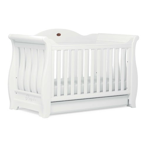 Boori Sleigh Royale Cot Bed + Mattress - Barley White
