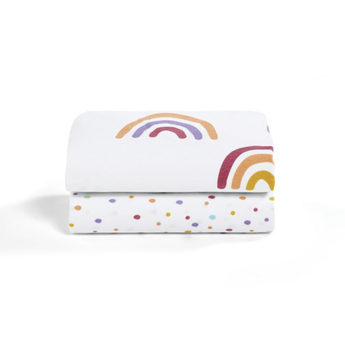 Snuz - 2 Pack Fitted Sheets - Coloured Rainbow