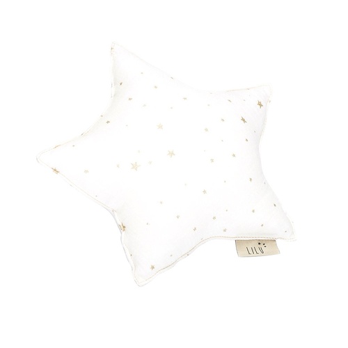 Small White Muslin Star Pillow
