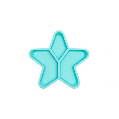 Silicone Divided Star Plate - Duck Egg Blue