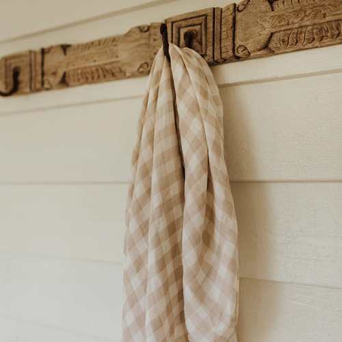 Muslin Swaddle - Classic Gingham Beige