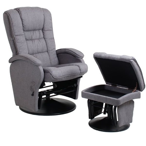 Eurobell Glider and Foot Rest - Misty Grey 